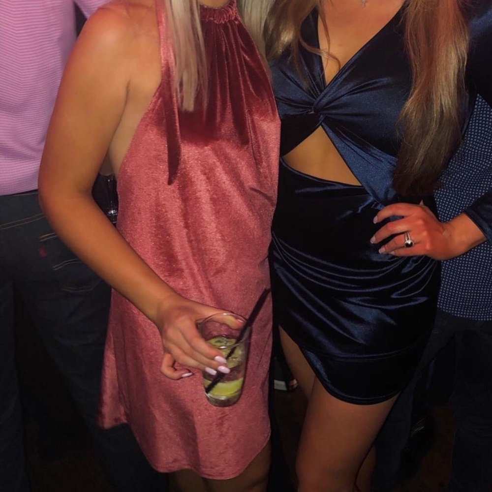 velvet halter dress